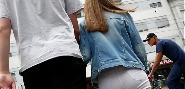  Tight Jeans and Thigh-Gaps in the Streets - CandidSluts.com Teaser